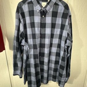 Rown Men's Blue Plaid Shirt Size 3XL EUC